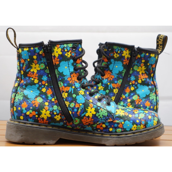 DR DOC MARTEN "DELANEY" FLORAL PRINT GIRLS ANKLE BOOTS SIZE 4 - Picture 9 of 11